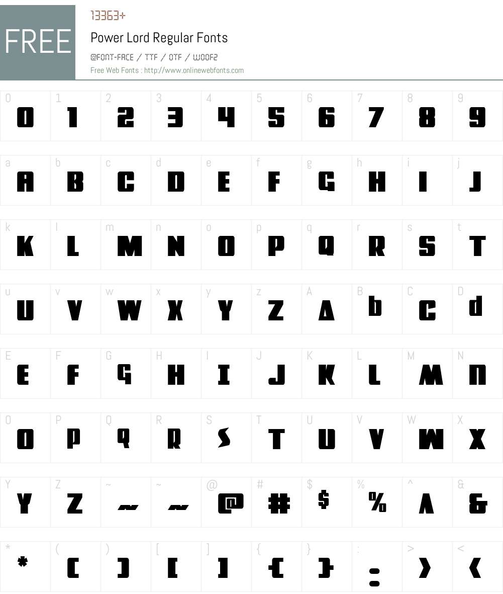 Power Lord Font Screenshots
