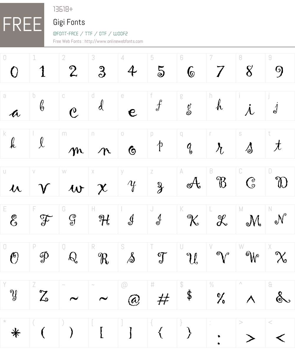 Gigi Font Screenshots
