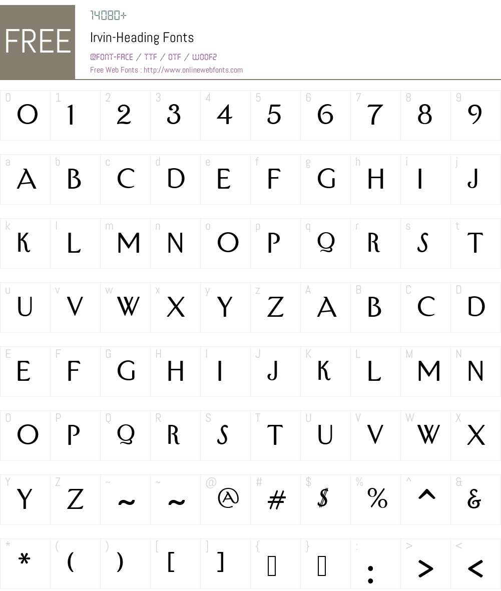 Irvin Font Screenshots