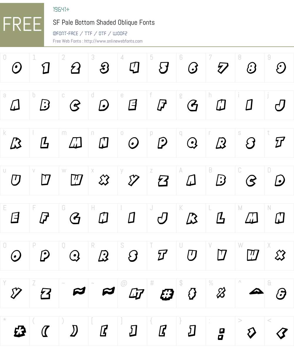 SF Pale Bottom Shaded Font Screenshots