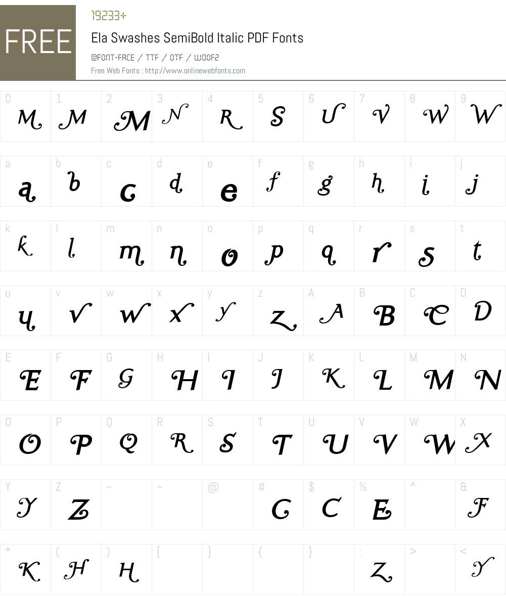 Ela Swashes SemiBold Font Screenshots