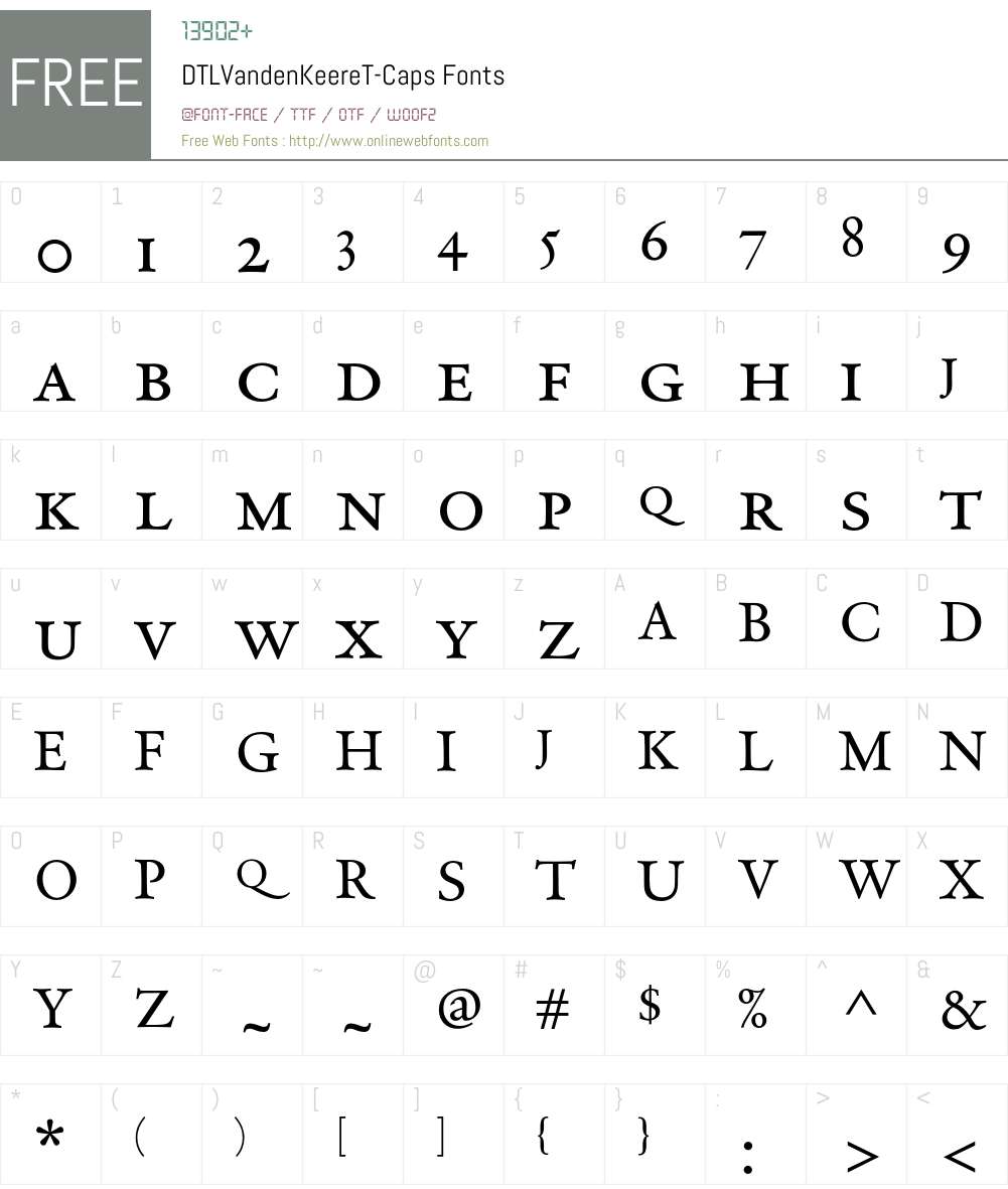DTLVandenKeereT Font Screenshots