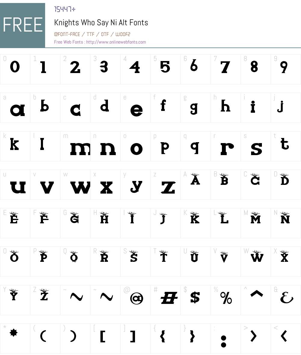 Knights Who Say Ni Alt Font Screenshots