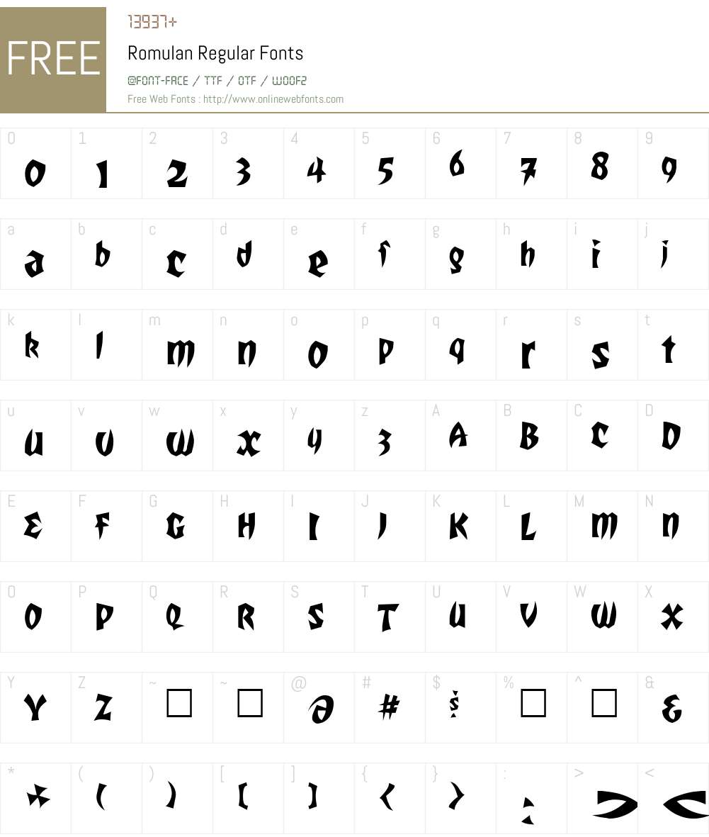 Romulan Font Screenshots
