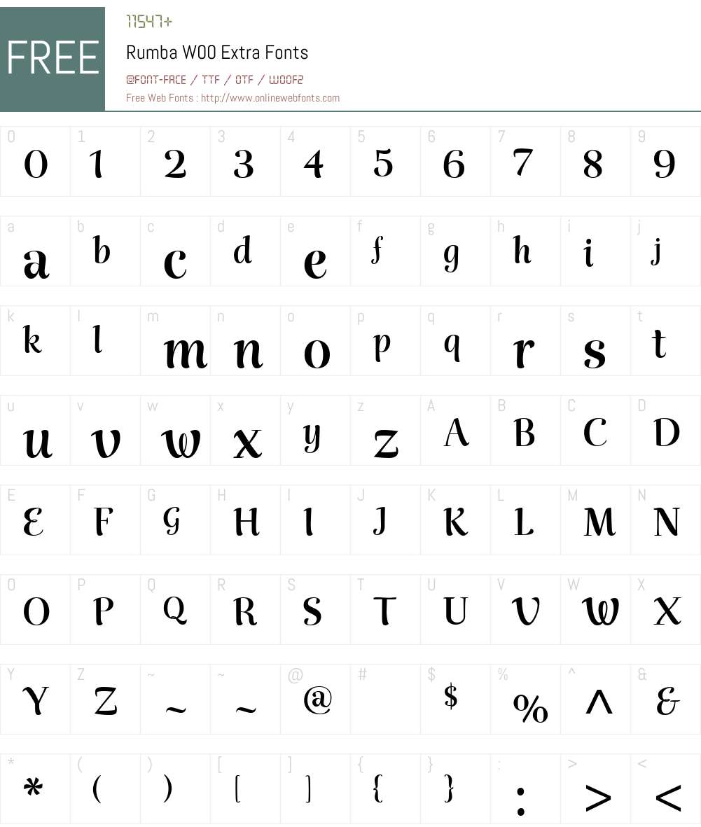 Rumba Font Screenshots