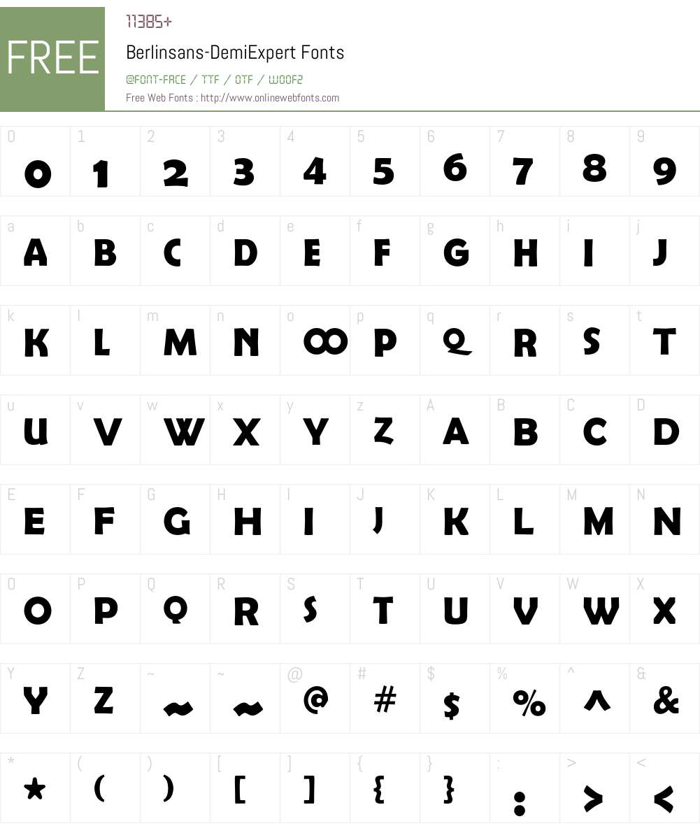Berlinsans Font Screenshots