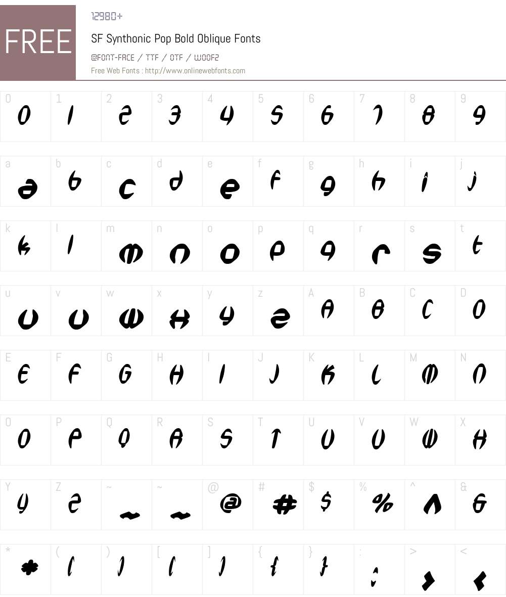 SF Synthonic Pop Font Screenshots