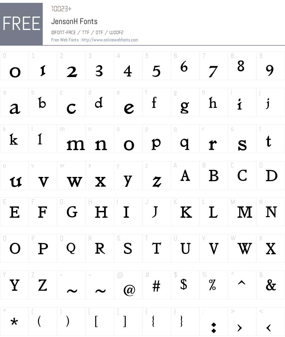 Jenson Font Screenshots
