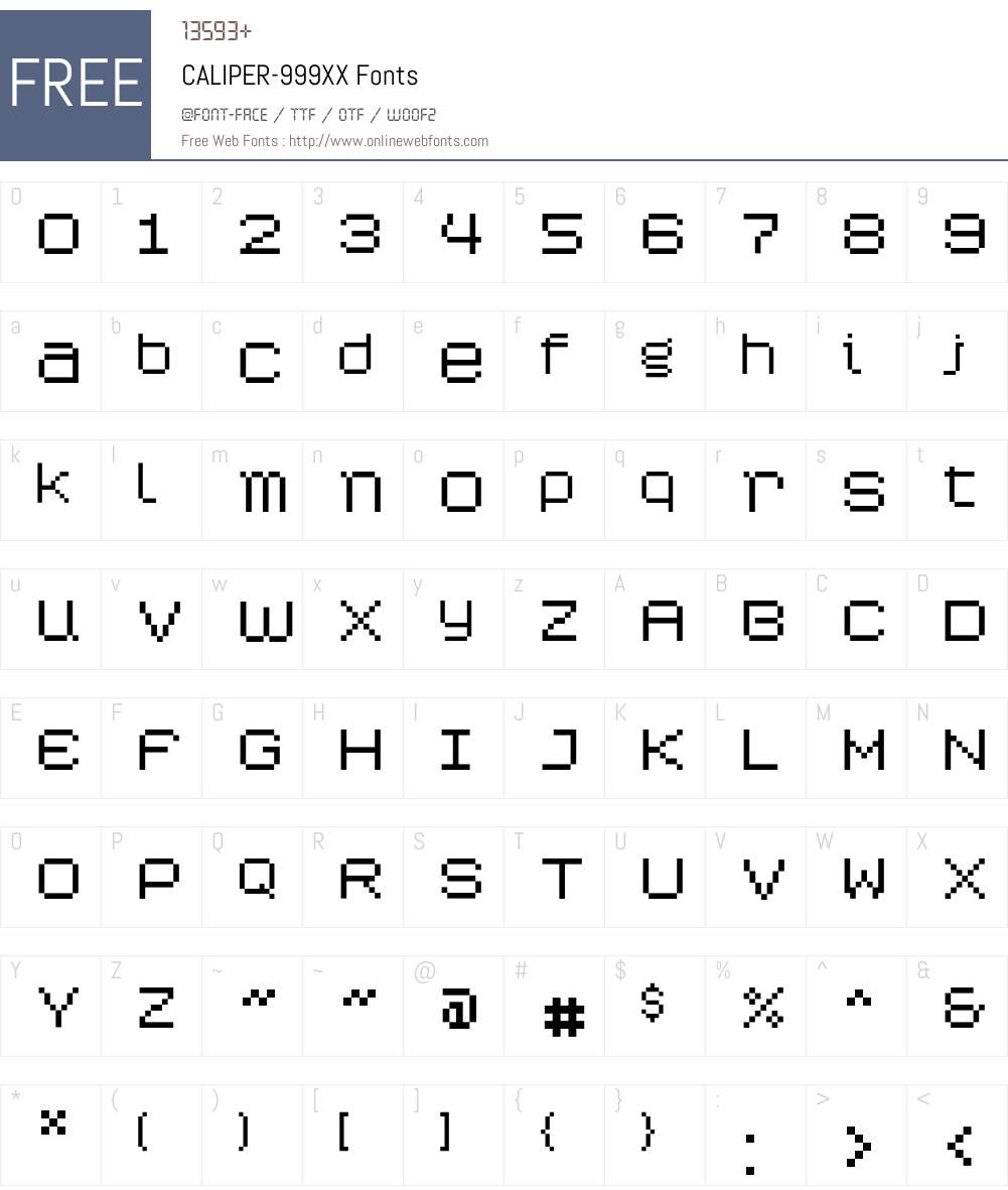 CALIPER Font Screenshots