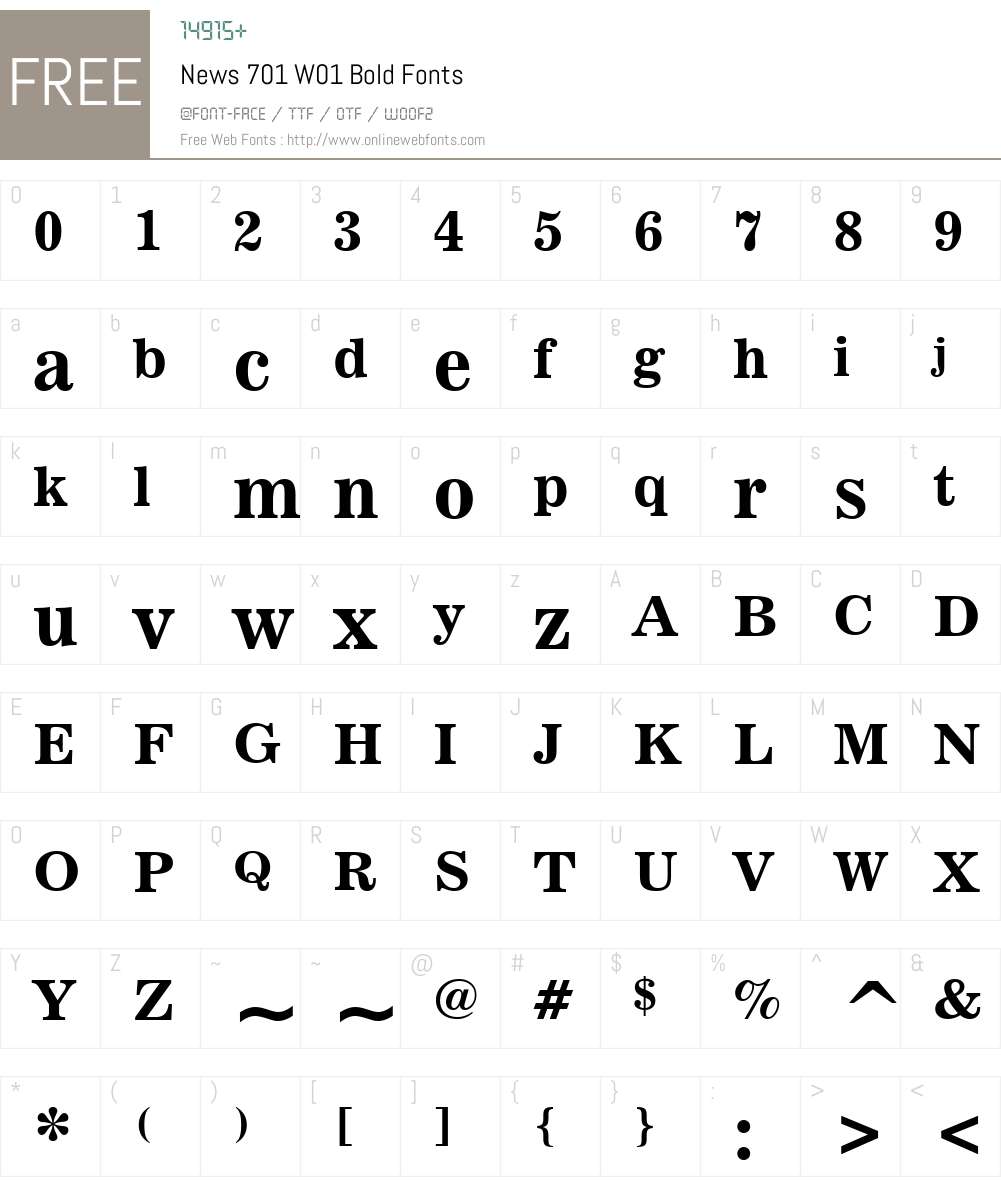 News701W01-Bold Font Screenshots