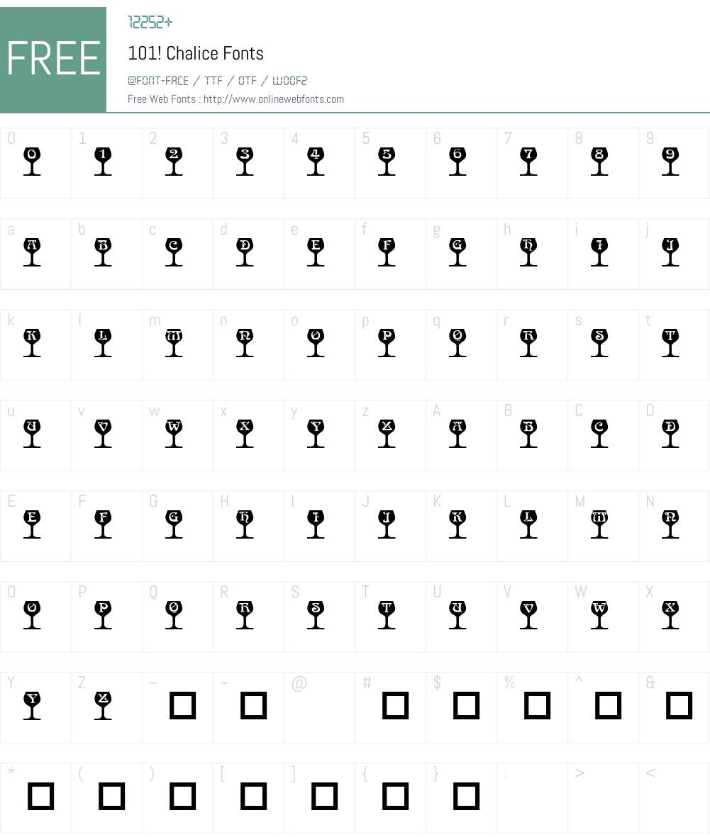 101! Chalice Font Screenshots
