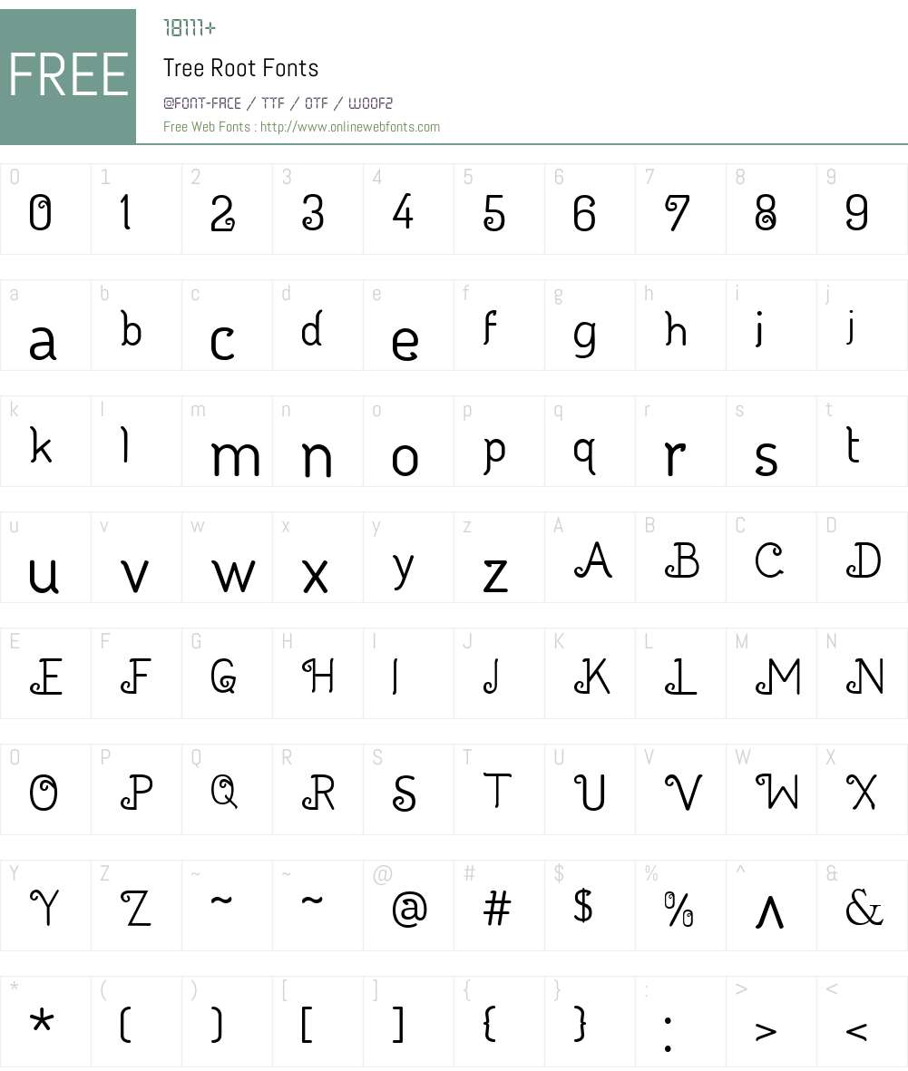 Tree Root 1.00;February 10, 2021;FontCreator 12.0.0.2563 64-bit Fonts ...