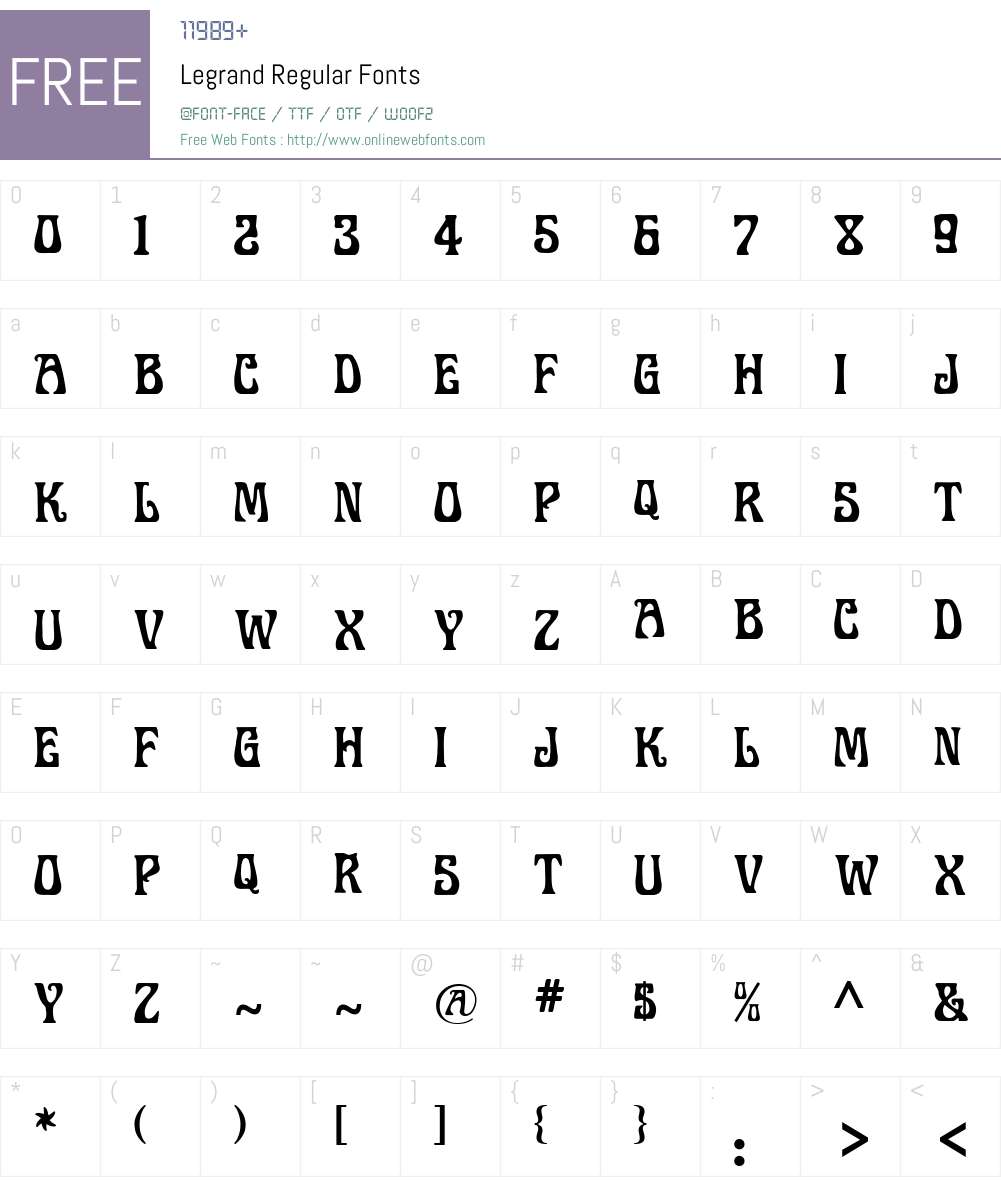Legrand Font Screenshots