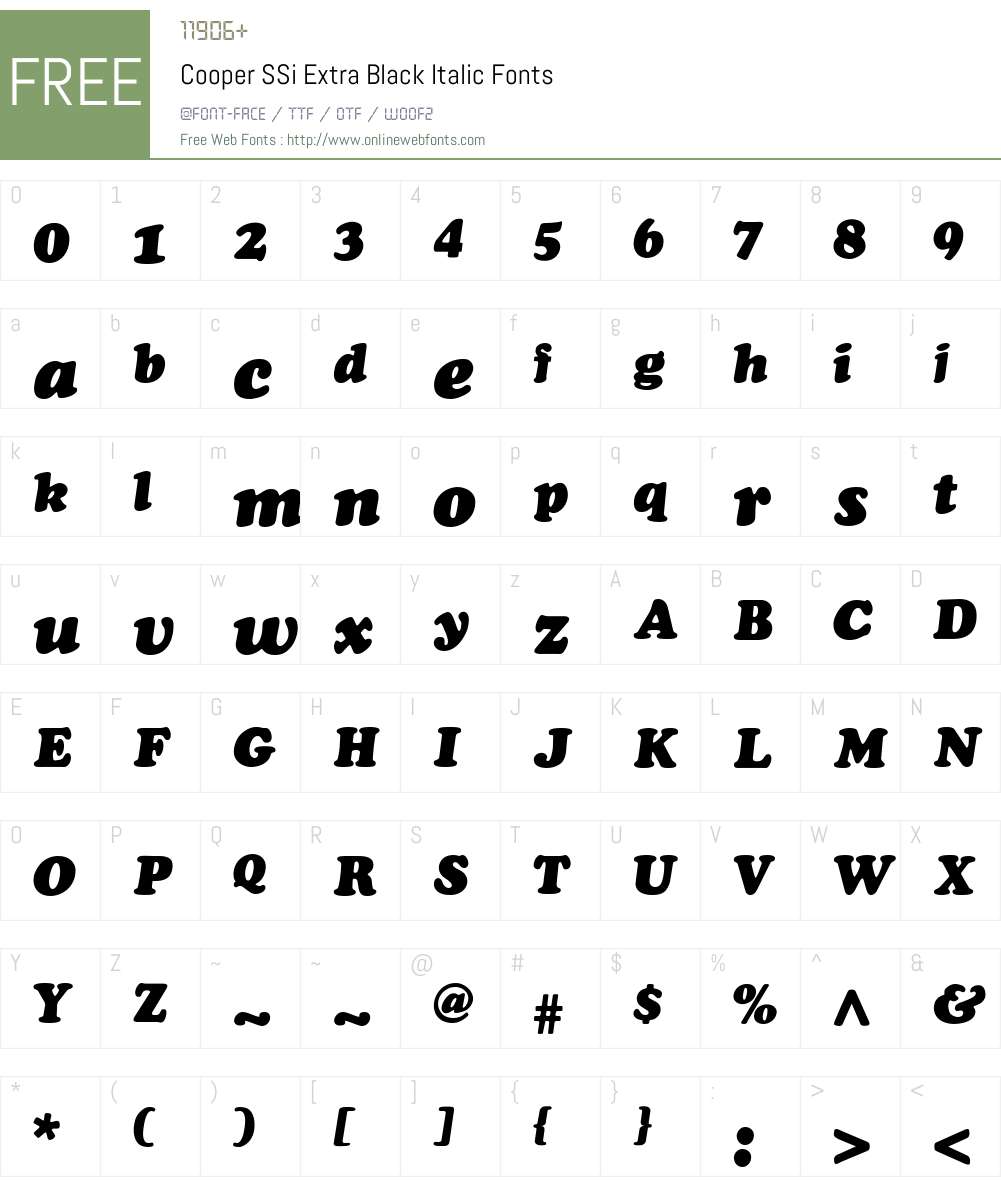 Cooper SSi Font Screenshots
