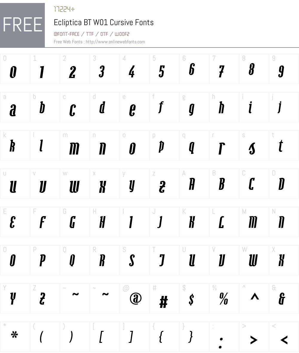 EclipticaBTW01-Cursive Font Screenshots