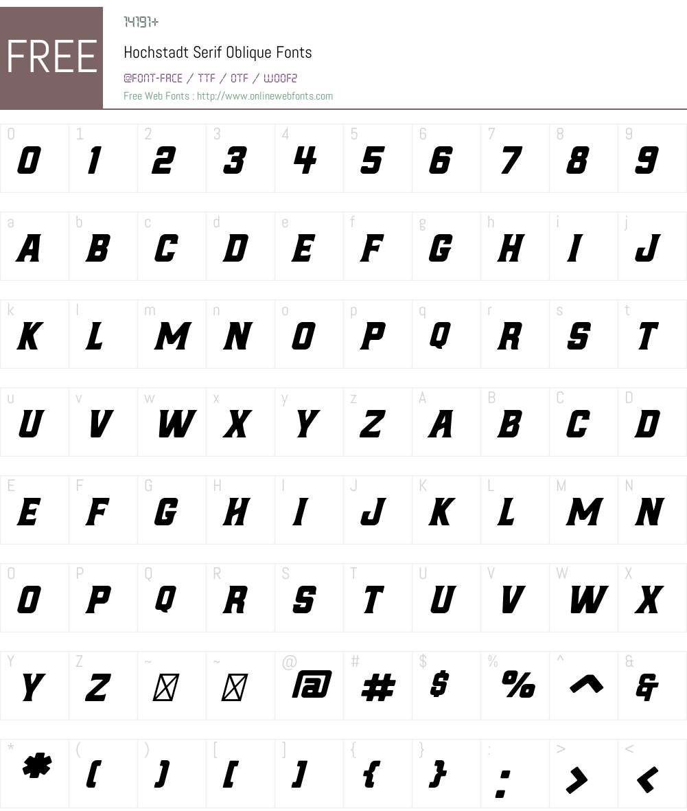 Hochstadt Serif Oblique Font Screenshots
