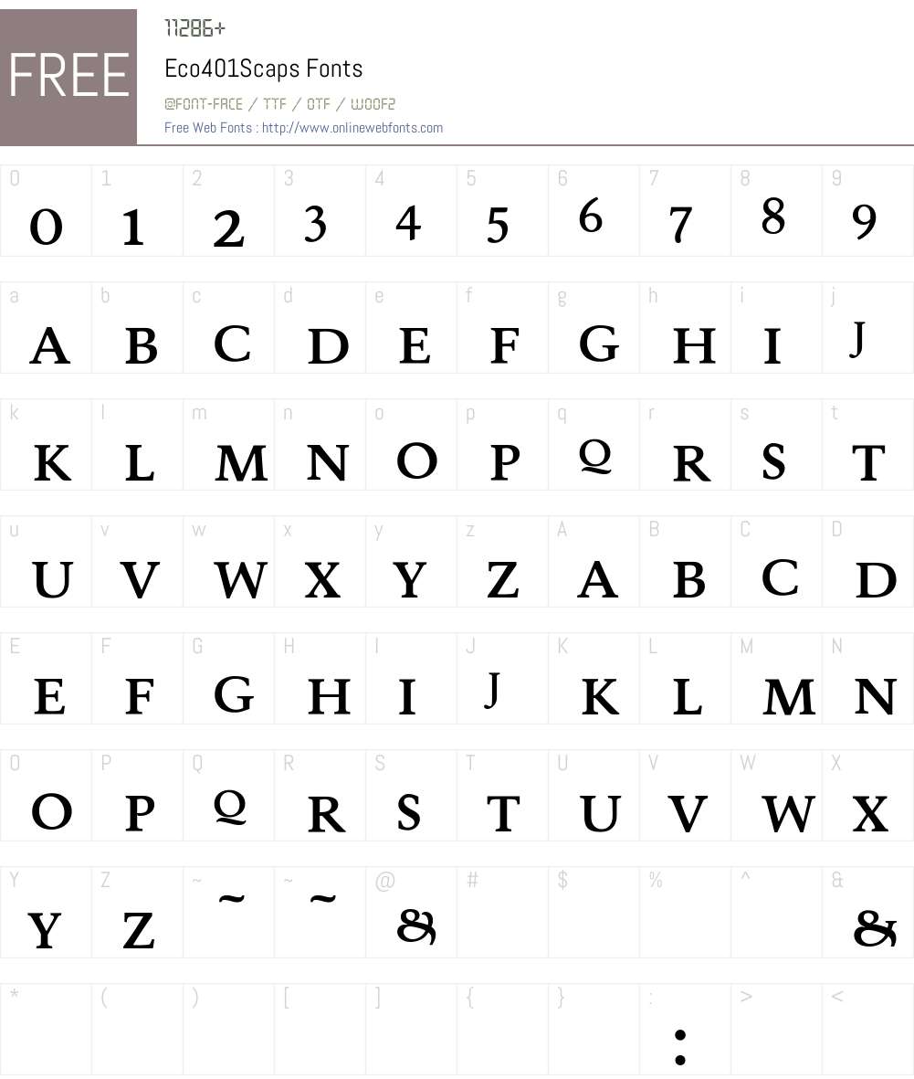 Eco401Scaps Font Screenshots