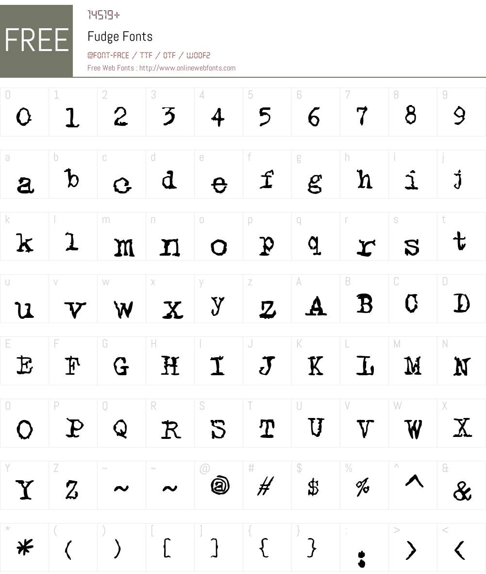 FudgeW01-Reg Font Screenshots