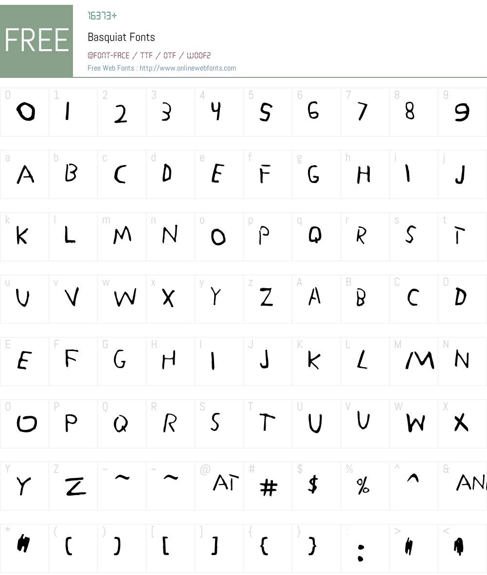 Basquiat Font Screenshots