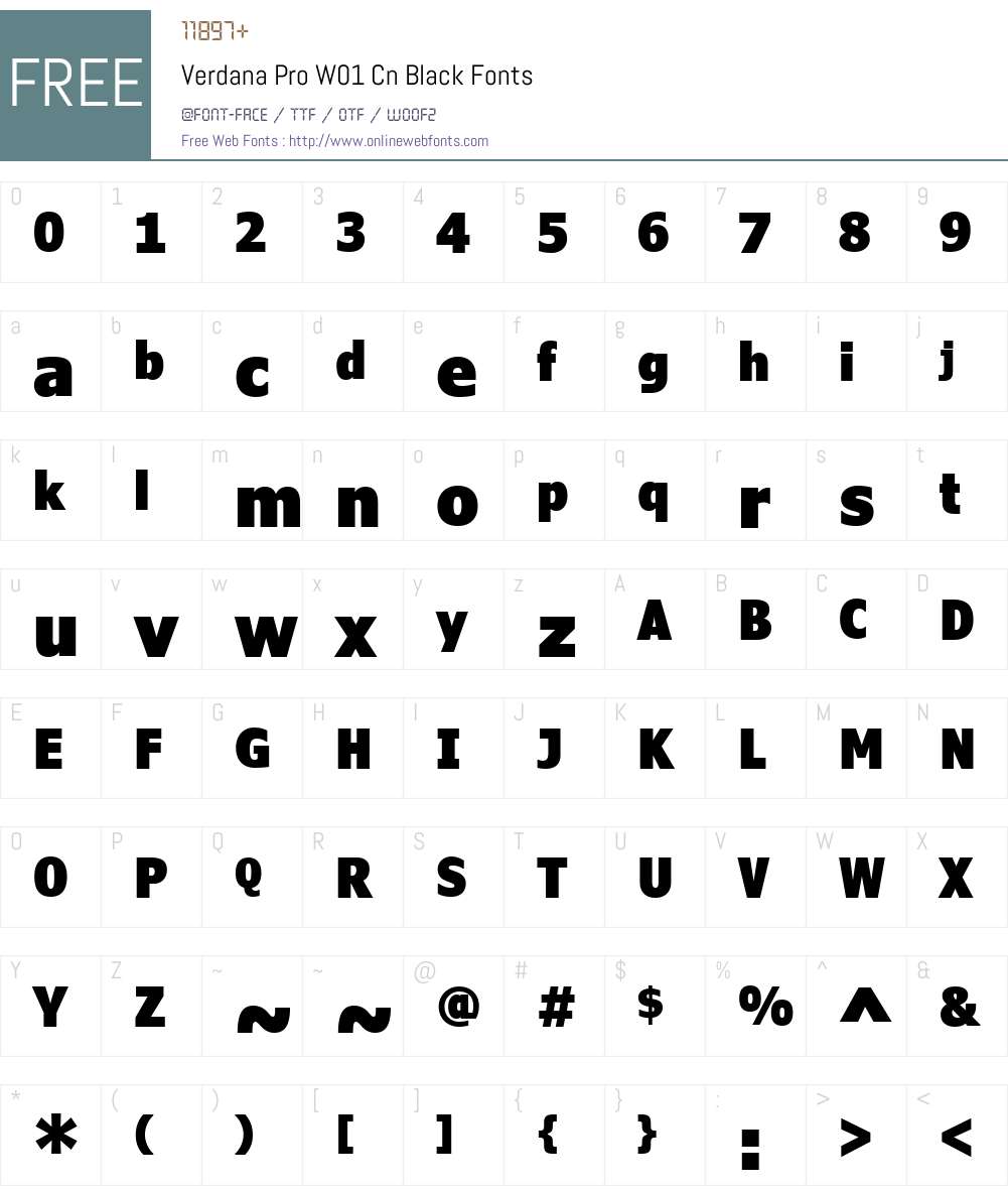 VerdanaProW01-CnBlack Font Screenshots