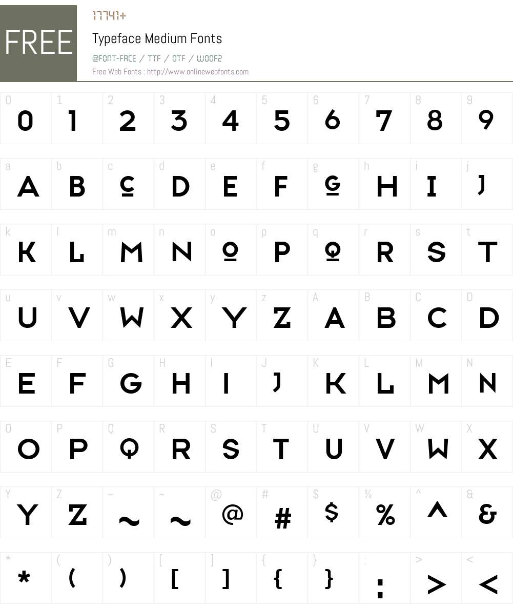 Typeface Font Screenshots
