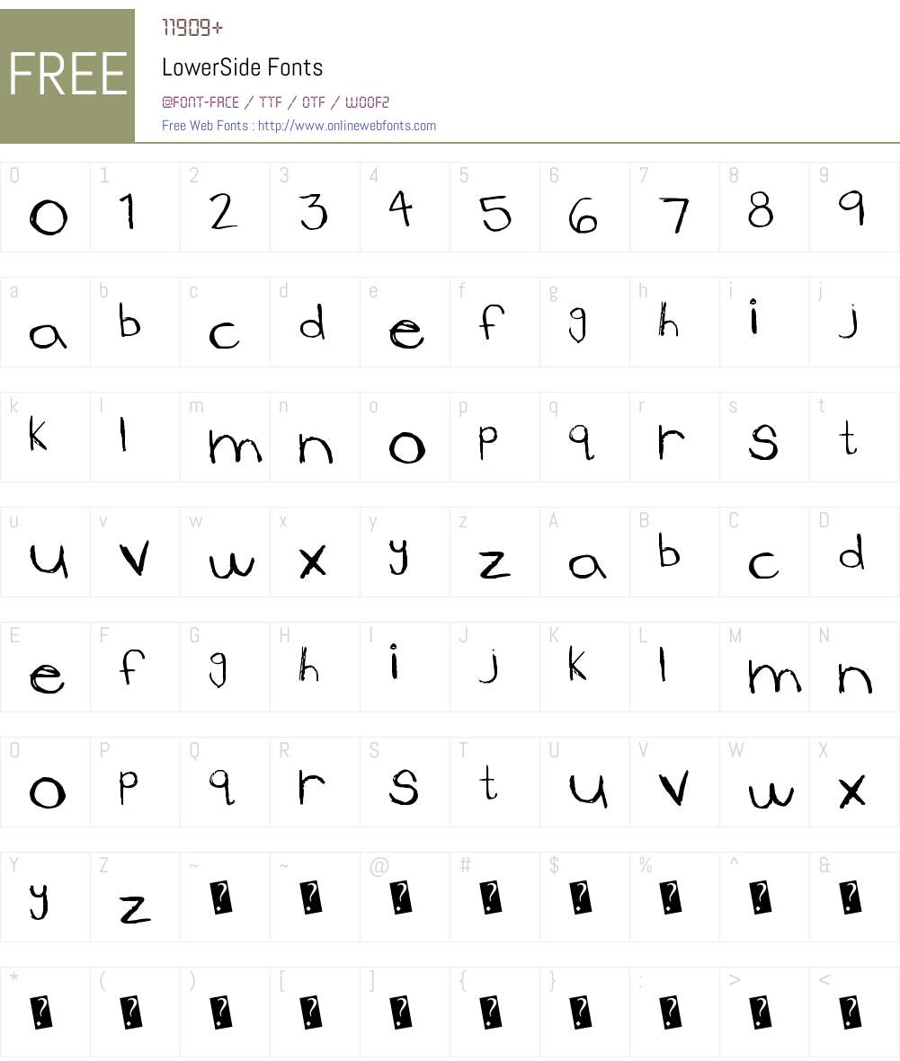 LowerSide Font Screenshots