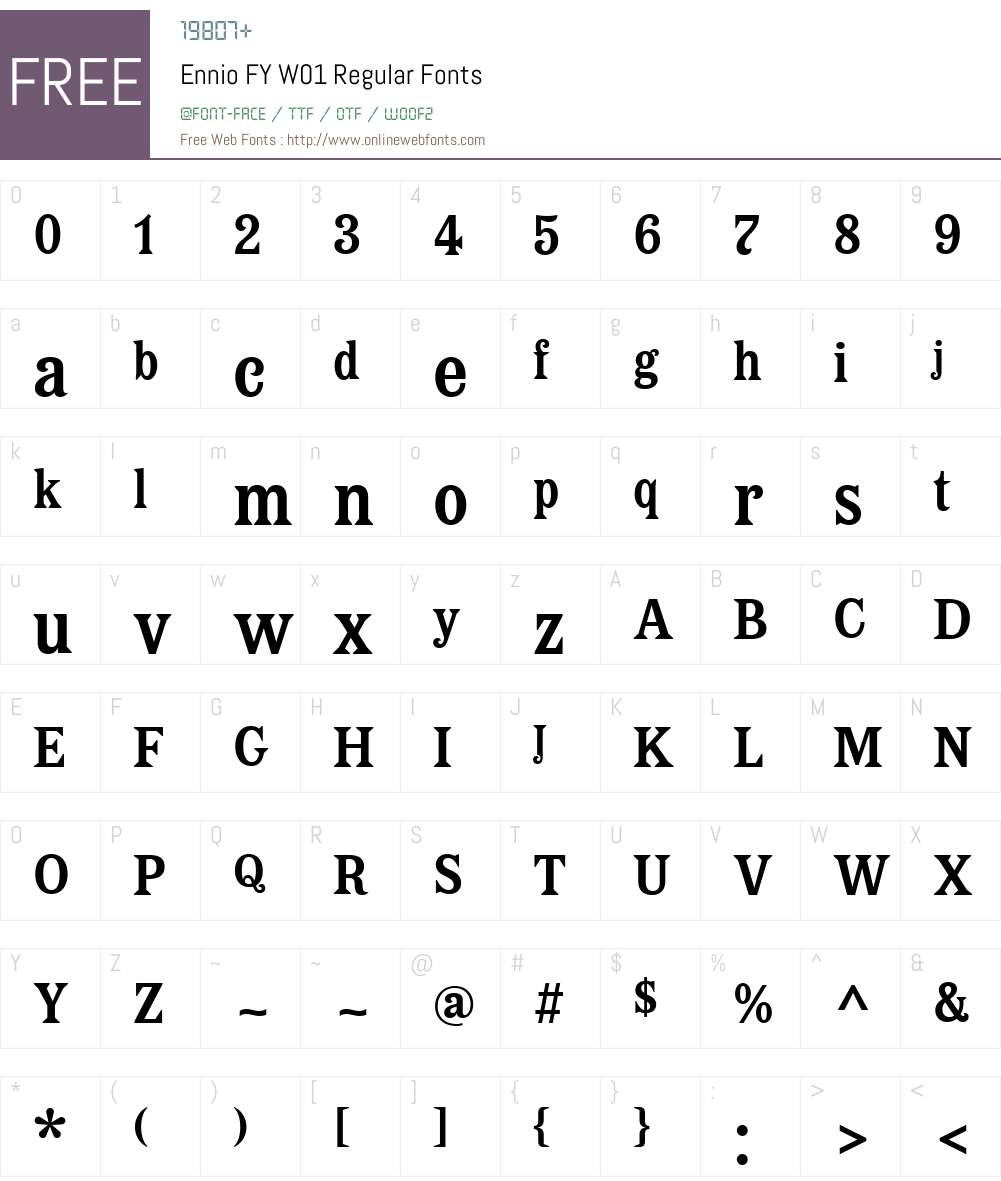 EnnioFYW01-Regular Font Screenshots