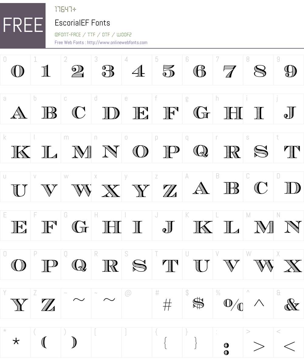 EscorialEF Font Screenshots