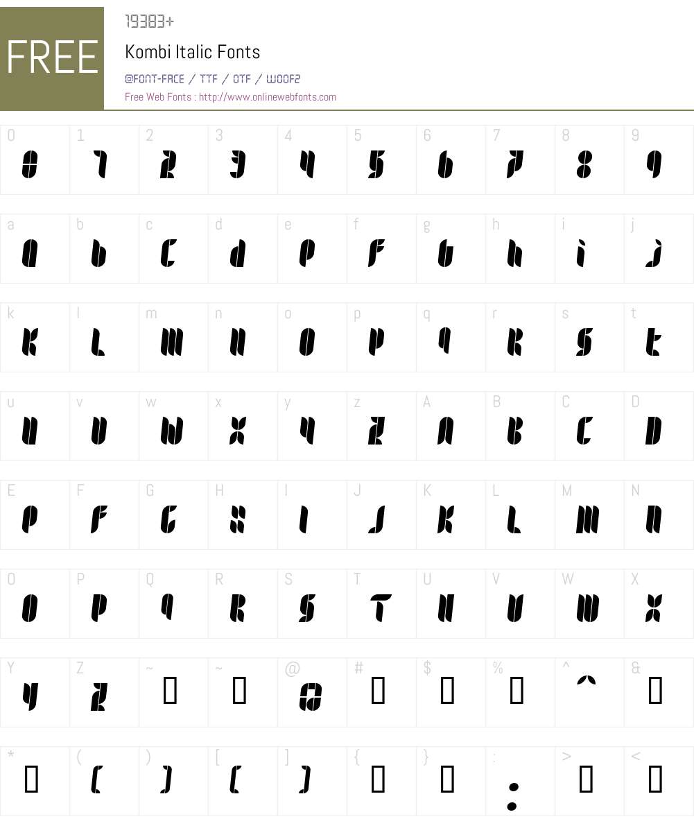 Kombi Font Screenshots