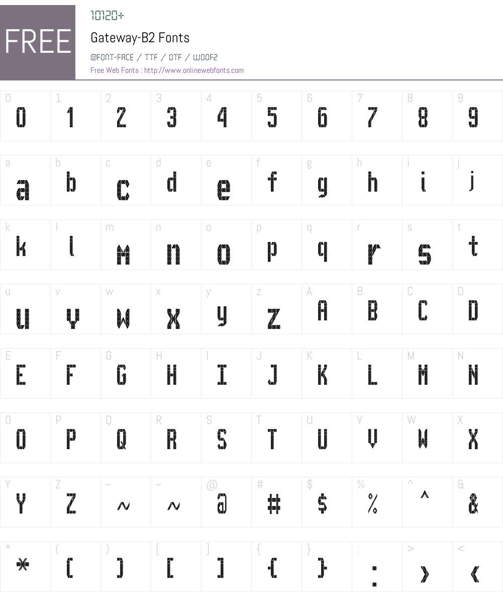 Gateway Font Screenshots