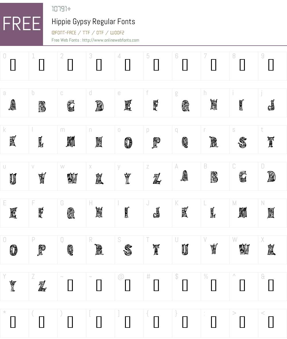Hippie Gypsy Font Screenshots