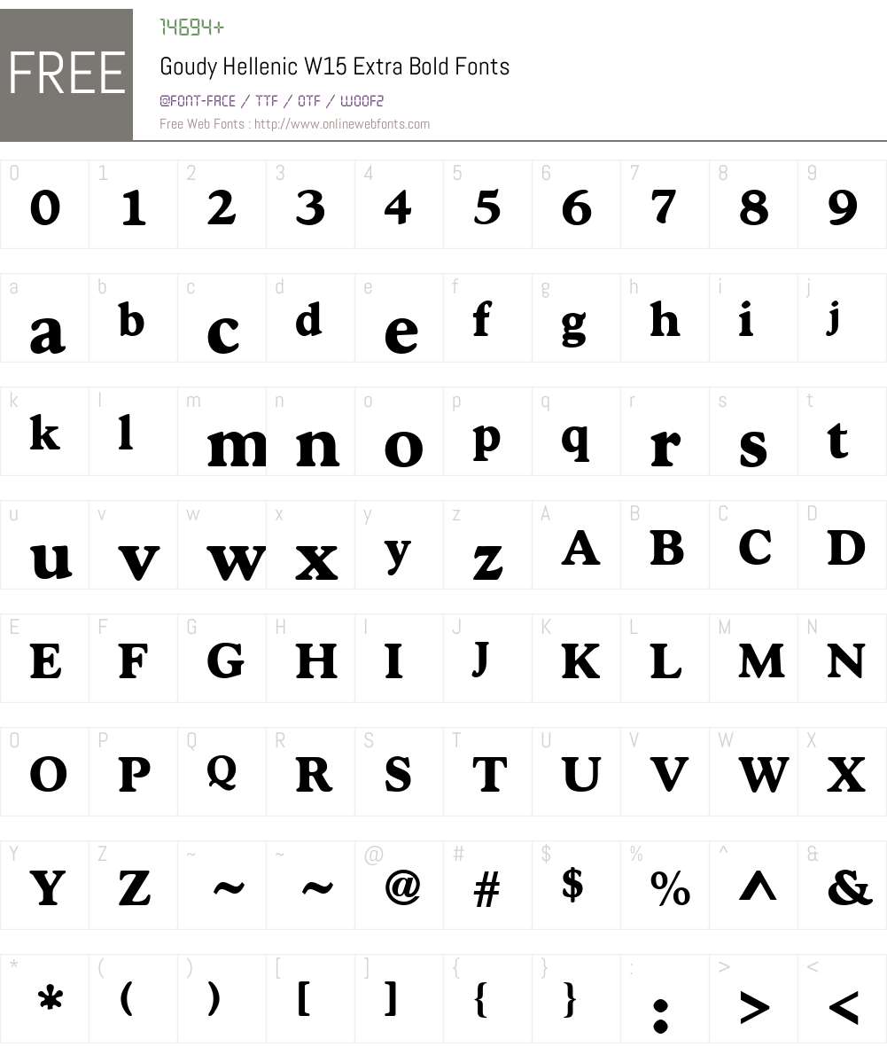GoudyHellenicW15-ExtraBold Font Screenshots