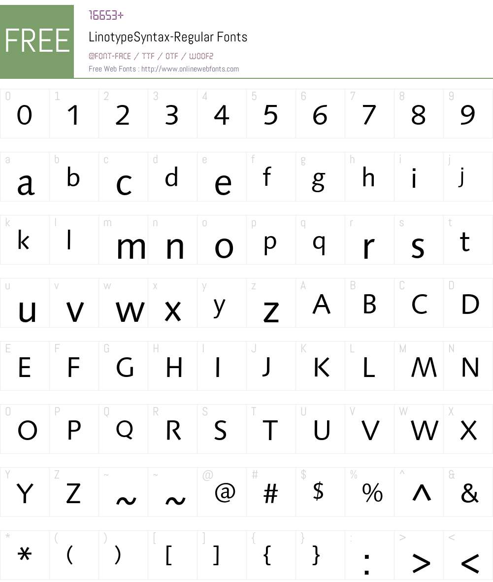LinotypeSyntax Font Screenshots