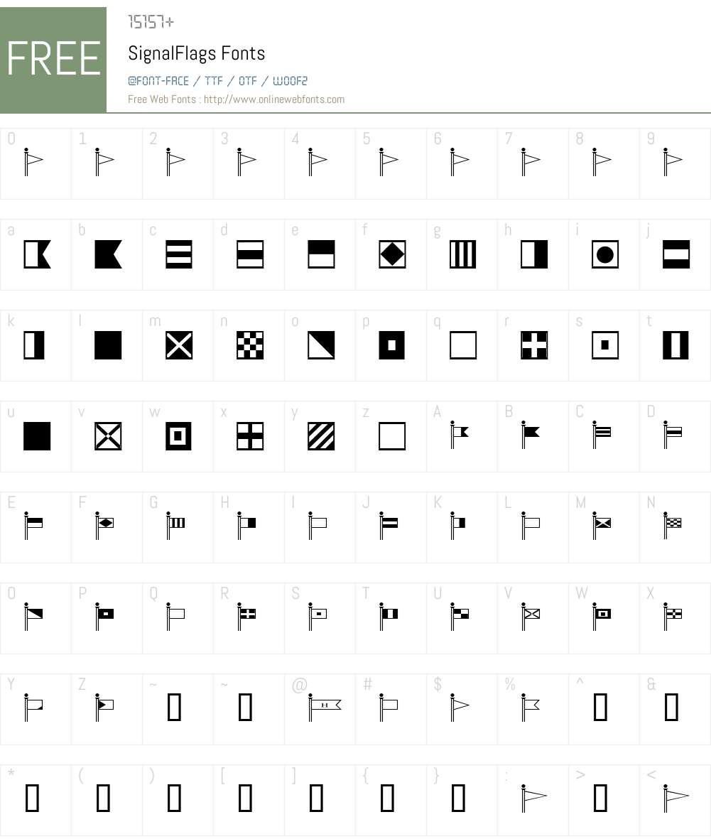 SignalFlags Font Screenshots