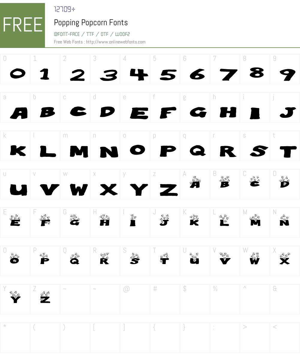 Popping Popcorn Font Screenshots
