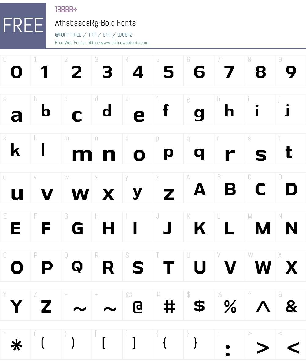 Athabasca Font Screenshots