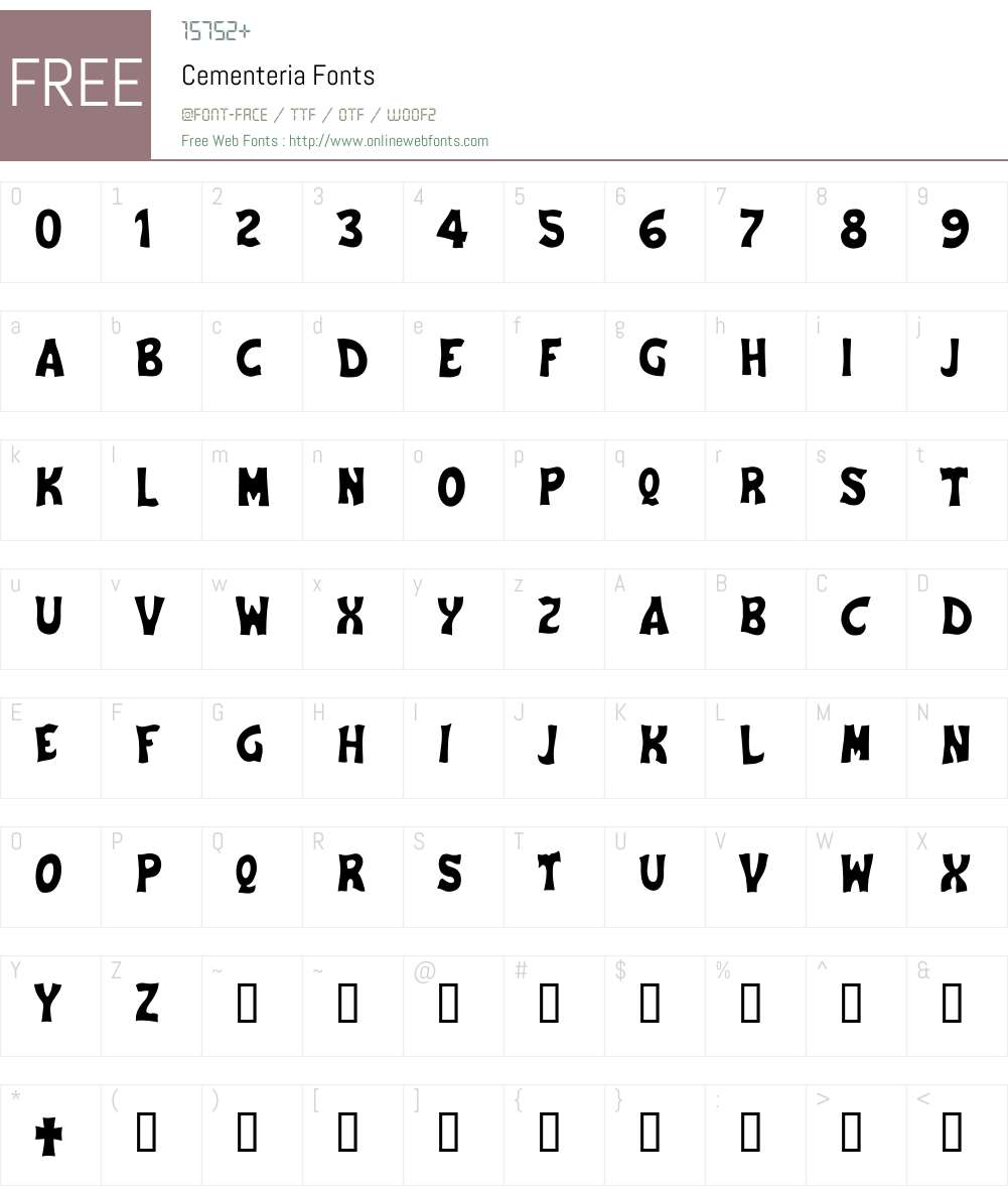 Cementeria Font Screenshots