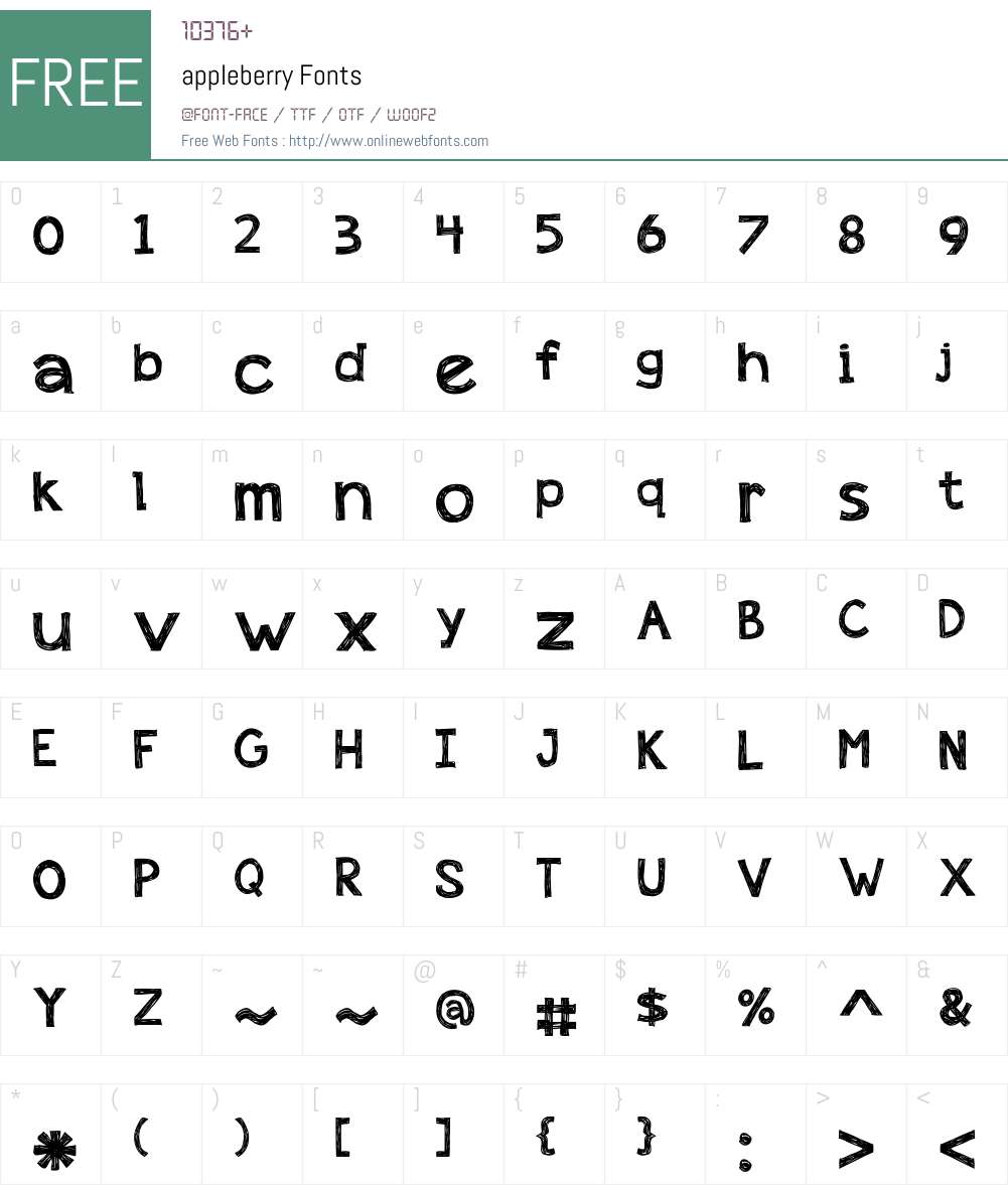appleberry Font Screenshots