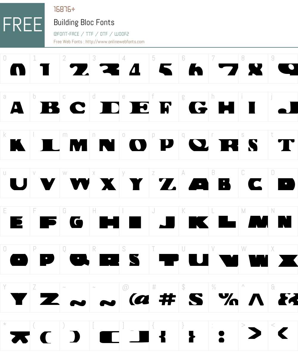 Building Bloc Font Screenshots
