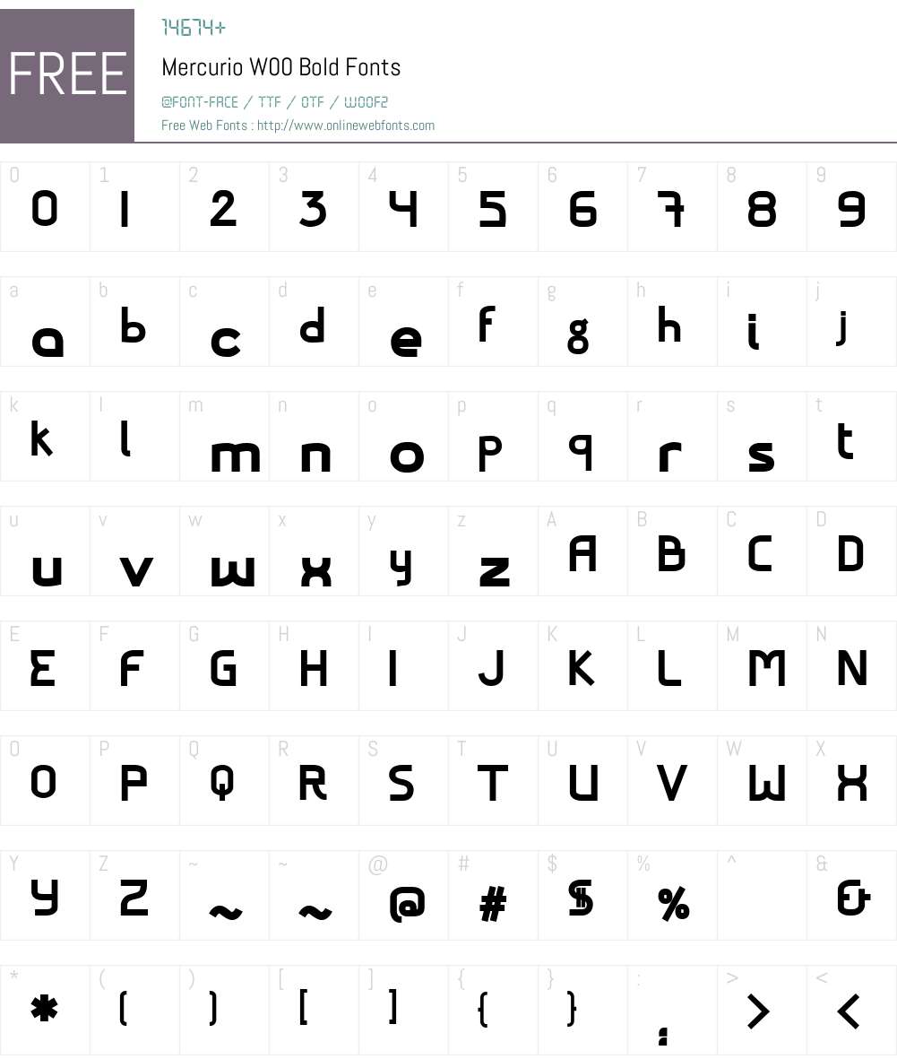 MercurioW00-Bold Font Screenshots