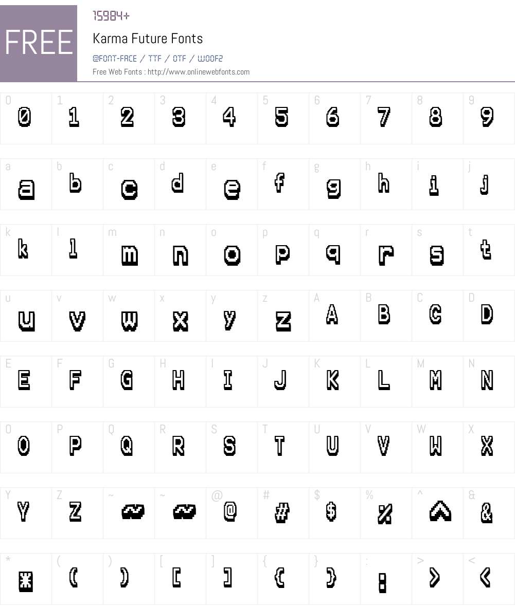 Karma Future Font Screenshots