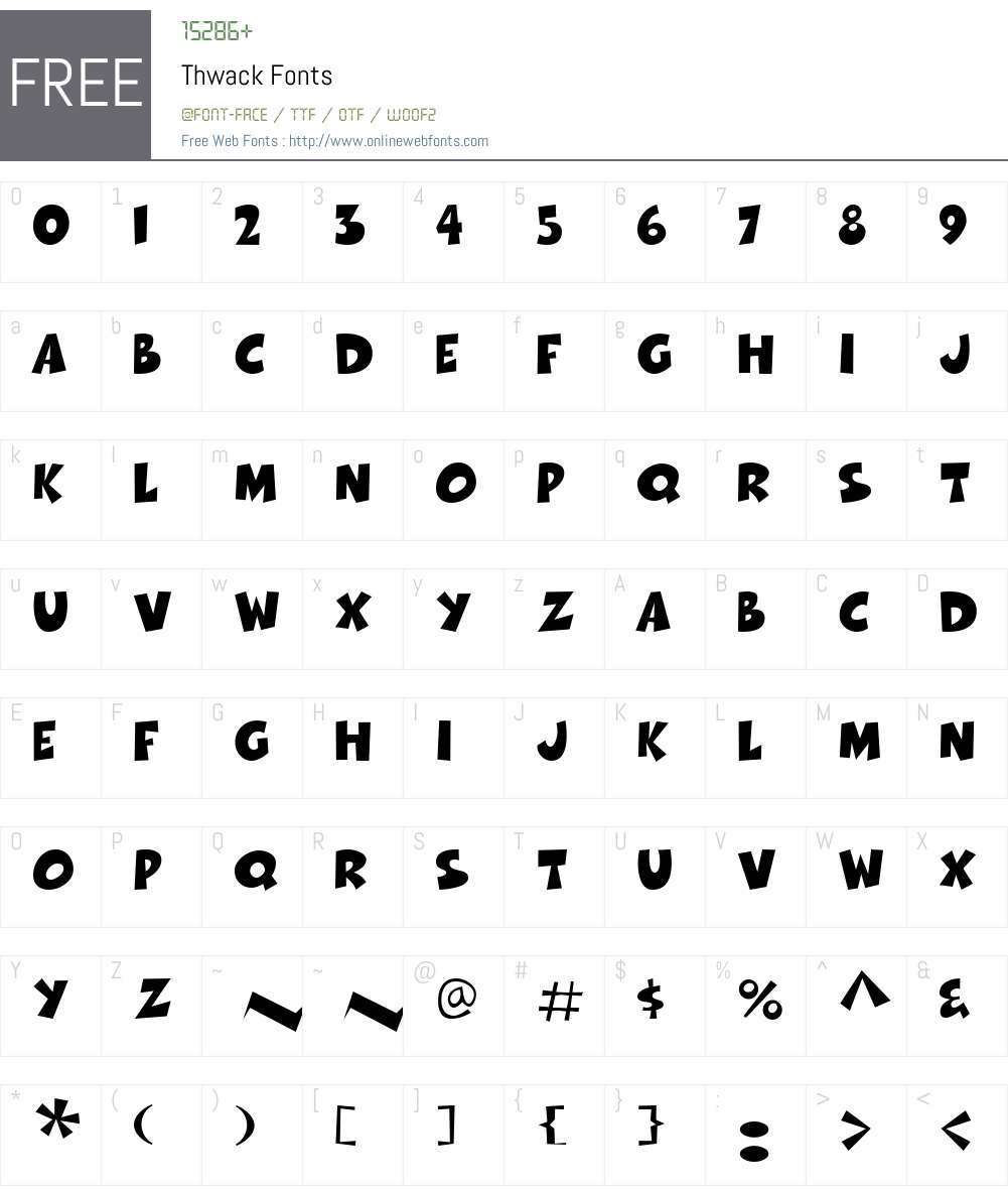 Thwack Font Screenshots