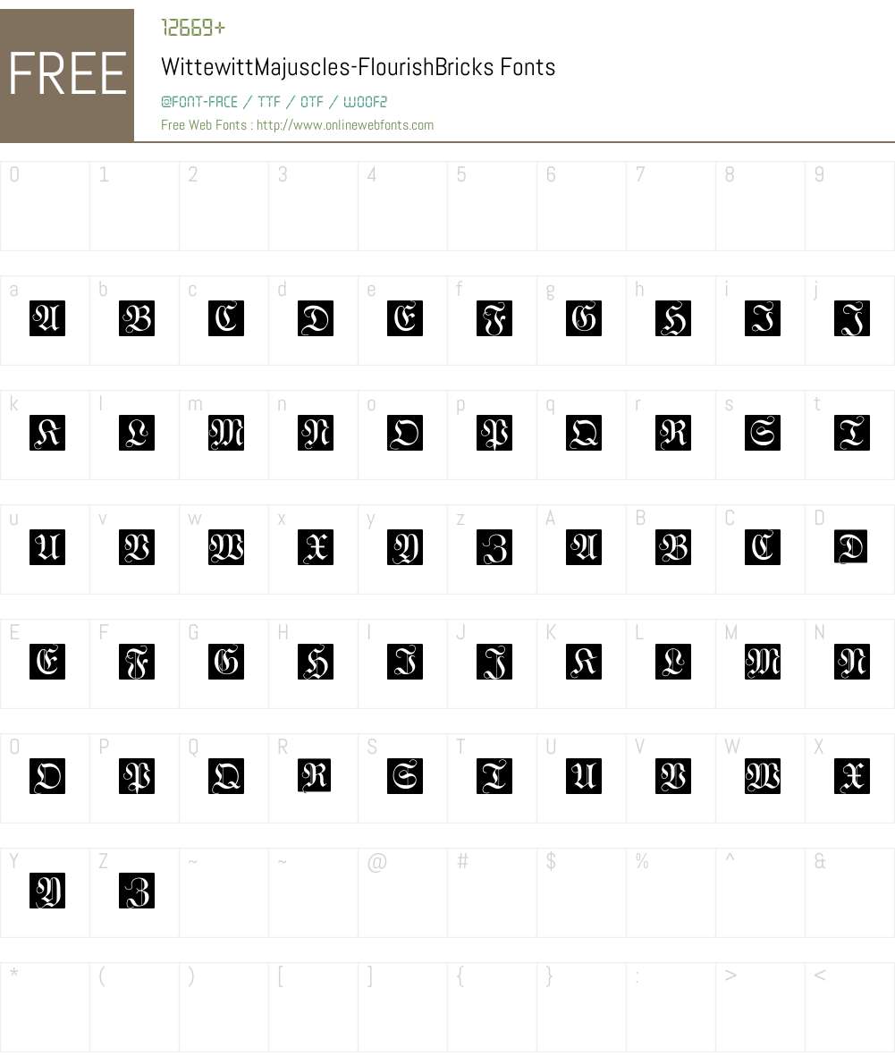 WittewittMajuscles Font Screenshots