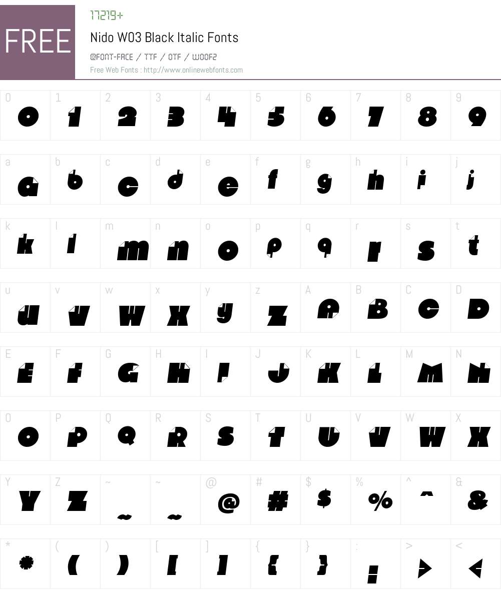 Nido Font Screenshots