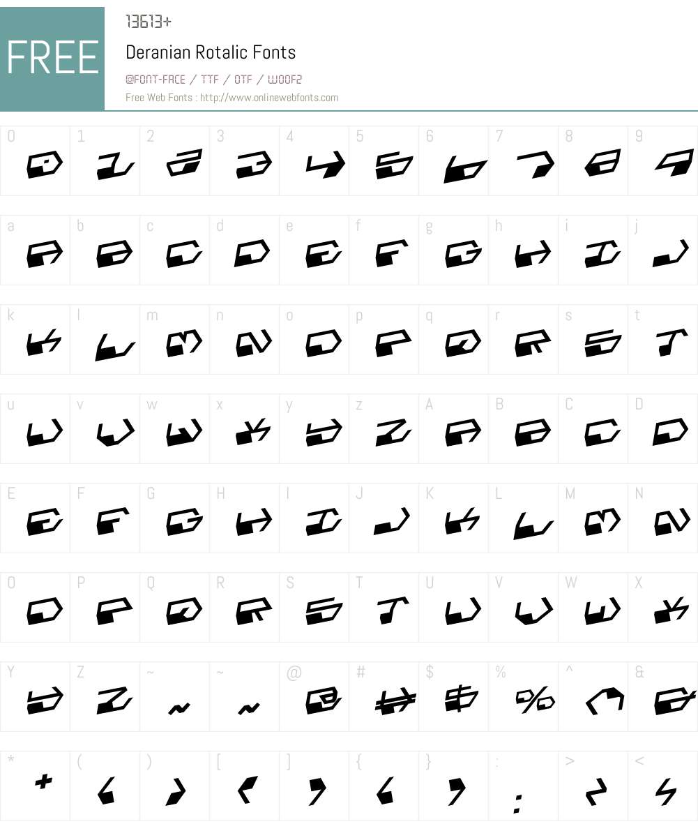 Deranian Rotalic Font Screenshots