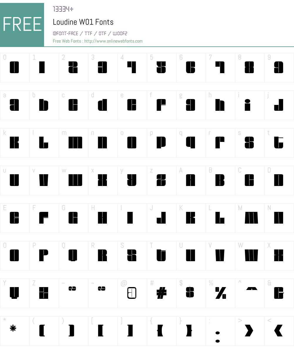 LoudineW01 Font Screenshots