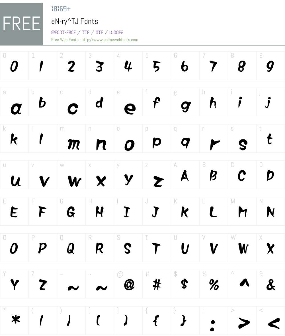 eN-ry^TJ Font Screenshots