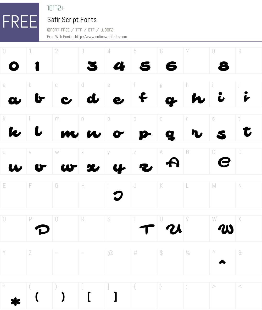 SafirScript Font Screenshots