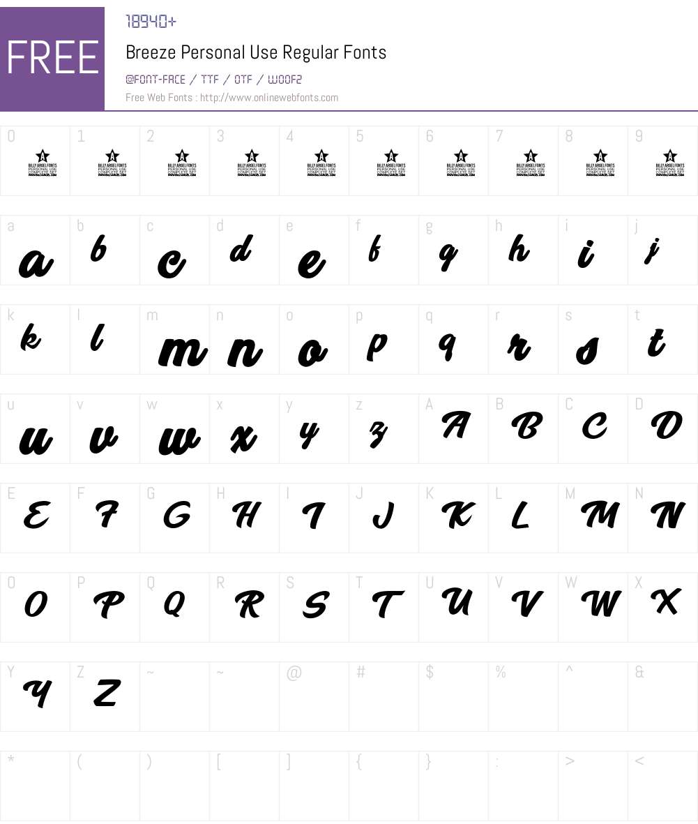 Breeze Personal Use Regular 1.000 Fonts Free Download - OnlineWebFonts.COM