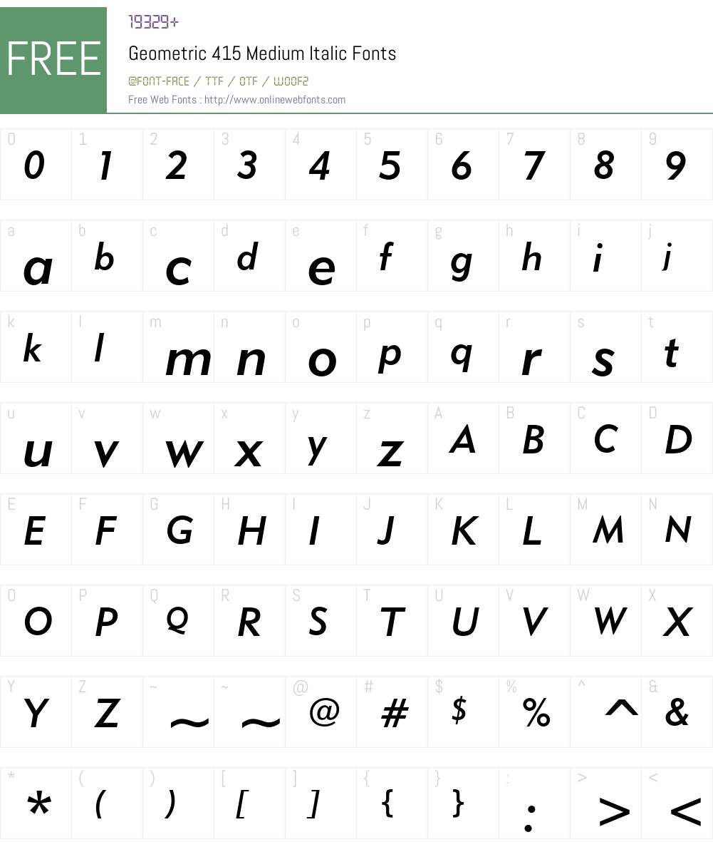Geometric 415 Font Screenshots